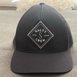 Salty Crew Black and Gray Trucker Hat